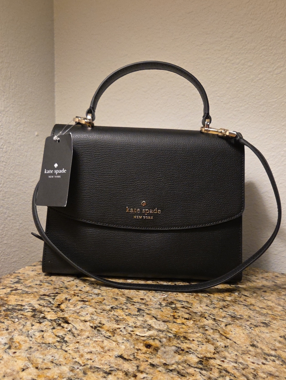 kate spade New York Darcy Top Handle Satchel In Black Leather.